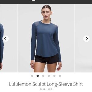 Lululemon Sculpt Long-Sleeve Shirt Blue Twill NWT size 4